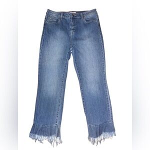 Cello Womens Size 9 Fringe Hem Ankle Cropped Denim Jeans Never Worn
